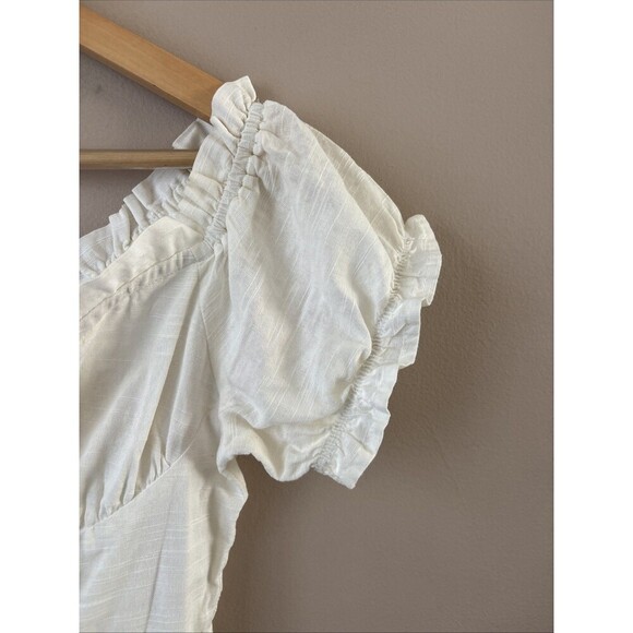 Urban Outfitters Women’s Beige Linen Dress, Off the Shoulder, Size Small, Boho - Picture 2 of 7